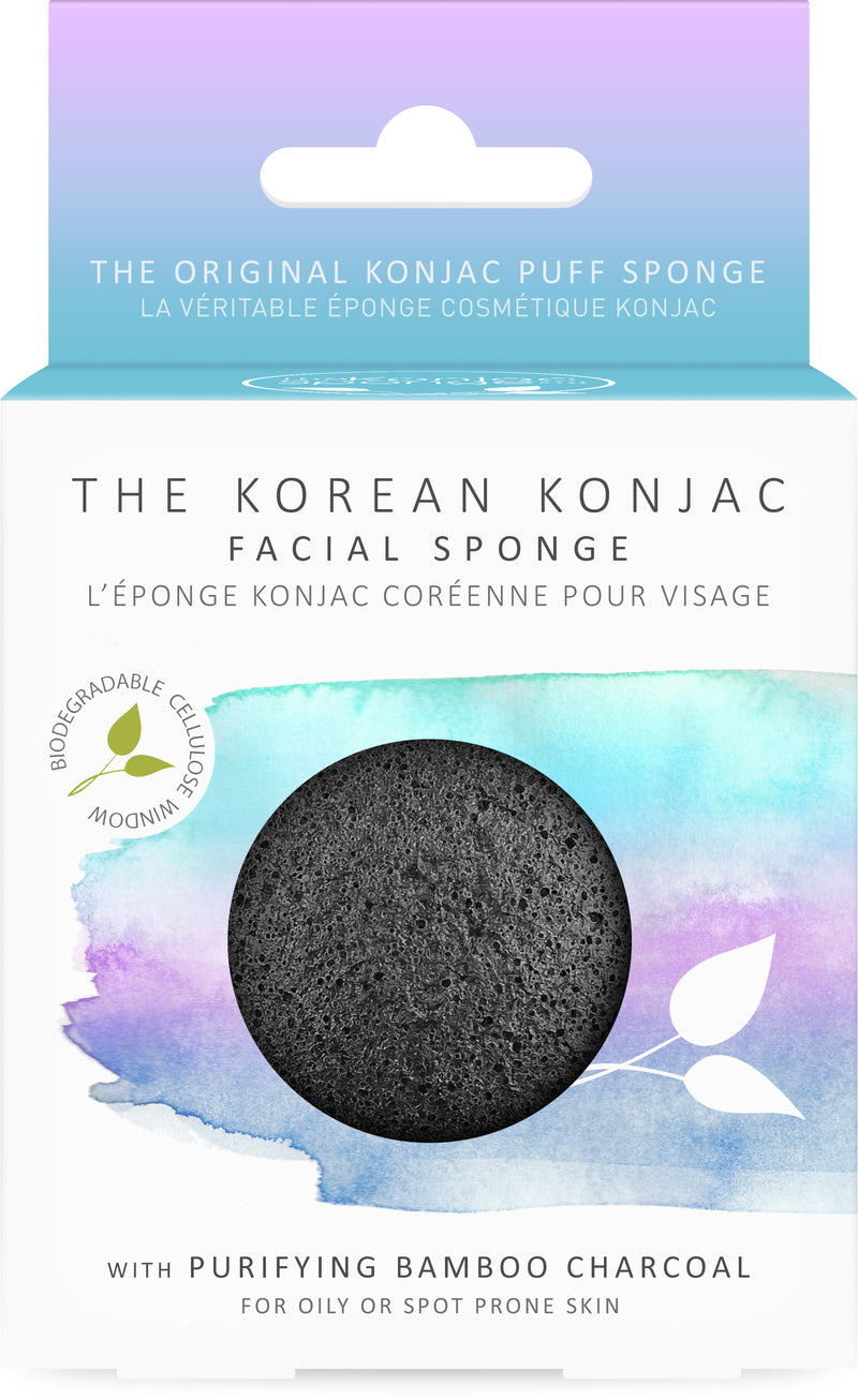 Konjac Premium Facial Puff Sponge With Bamboo Charcoal