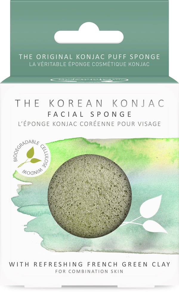 Konjac Premium Facial Puff Sponge With French Green Clay
