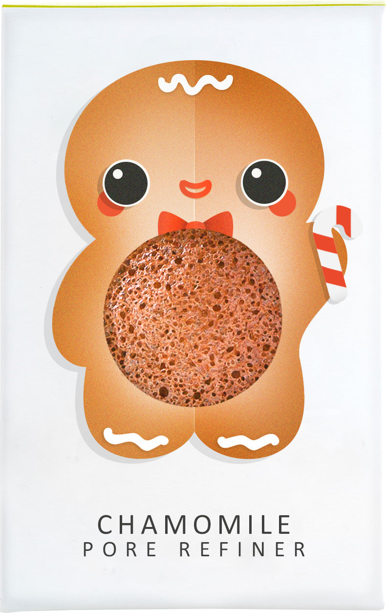 Konjac Mini Pore Refiner Gingerbread Man With Chamomile