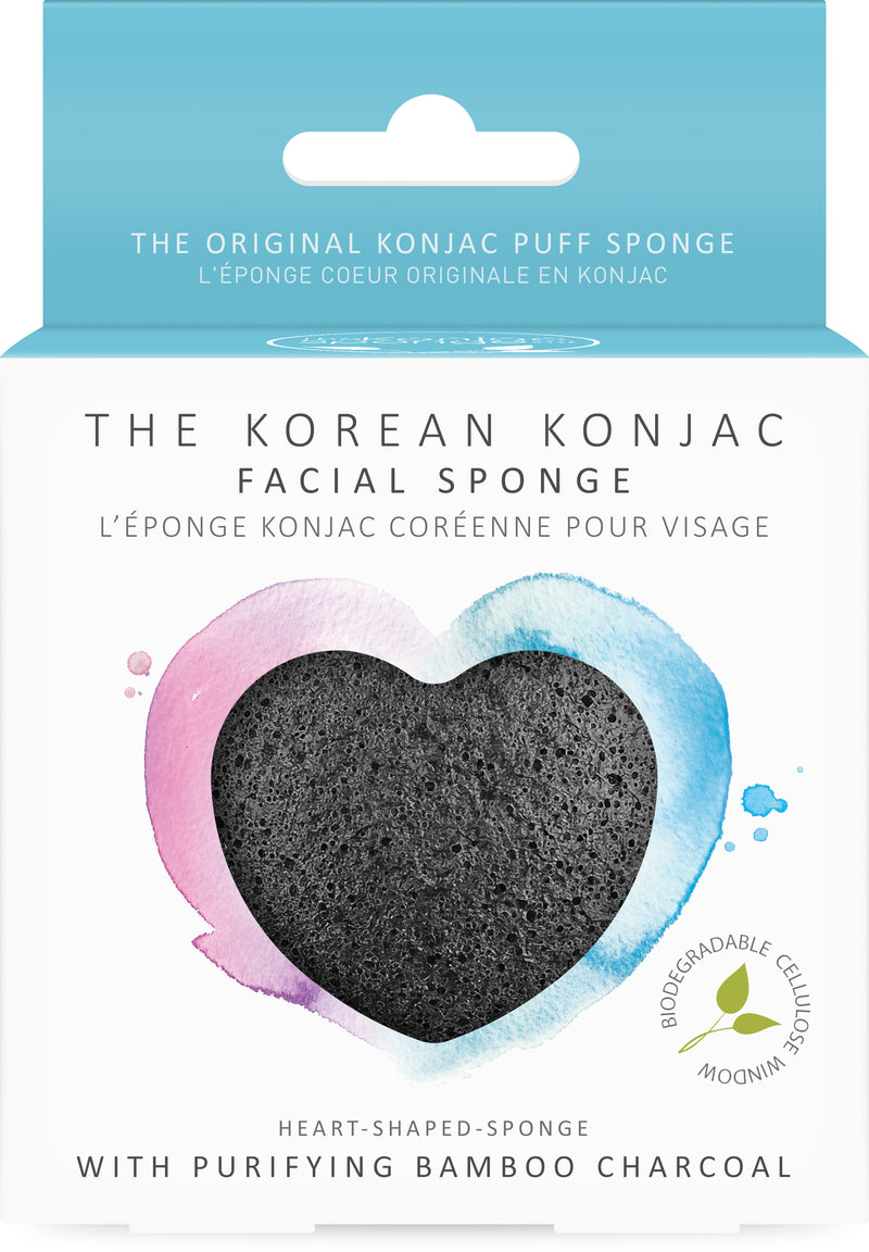 Konjac Heart Sponge With Bamboo Charcoal