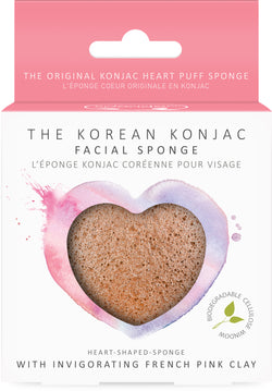 Konjac Heart Sponge With French Pink Clay