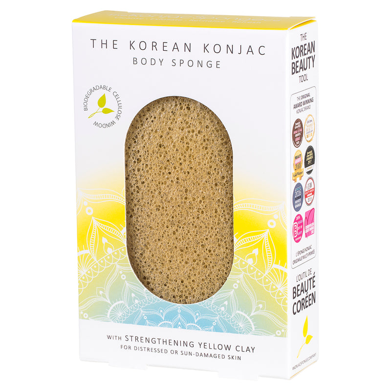 Manella Sponge The Mandala Yellow Clay Body Sponge – The Konjac Sponge Co