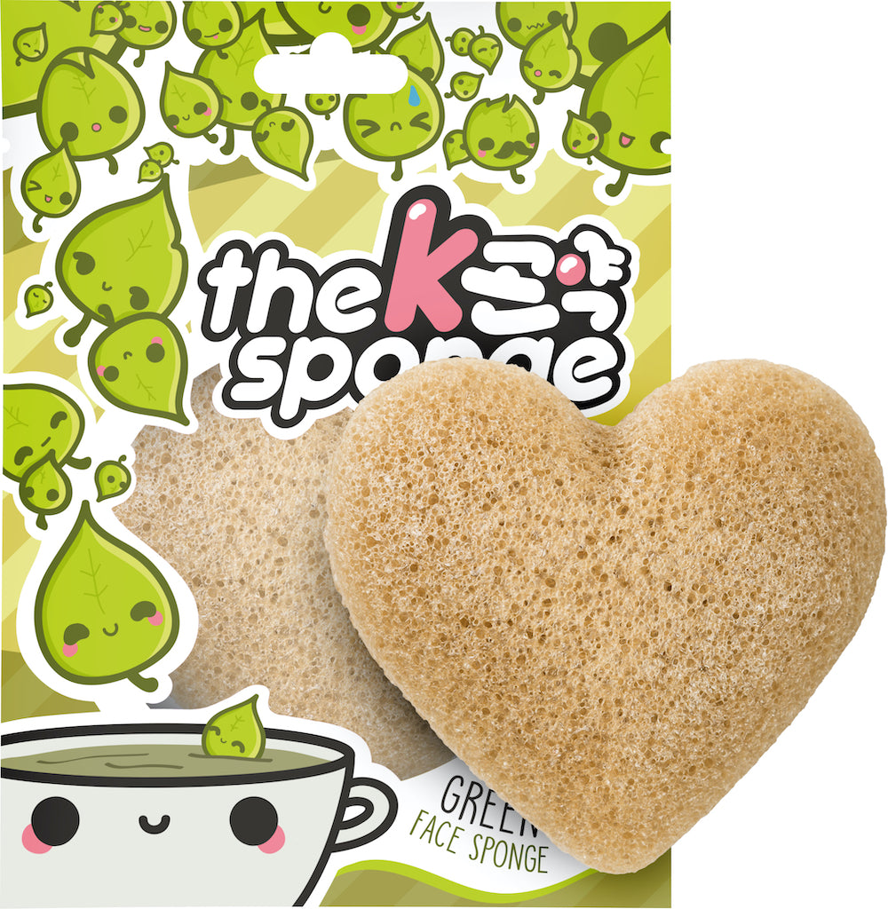Konjac Heart Sponge With Green Tea