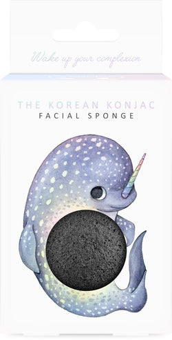 Mythical Narwhal Konjac Face Sponge & Hook Bamboo Charcoal